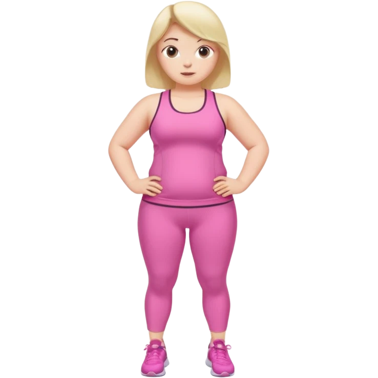 a pretty bratz fair girl in pink workout clothes (fat) emoji