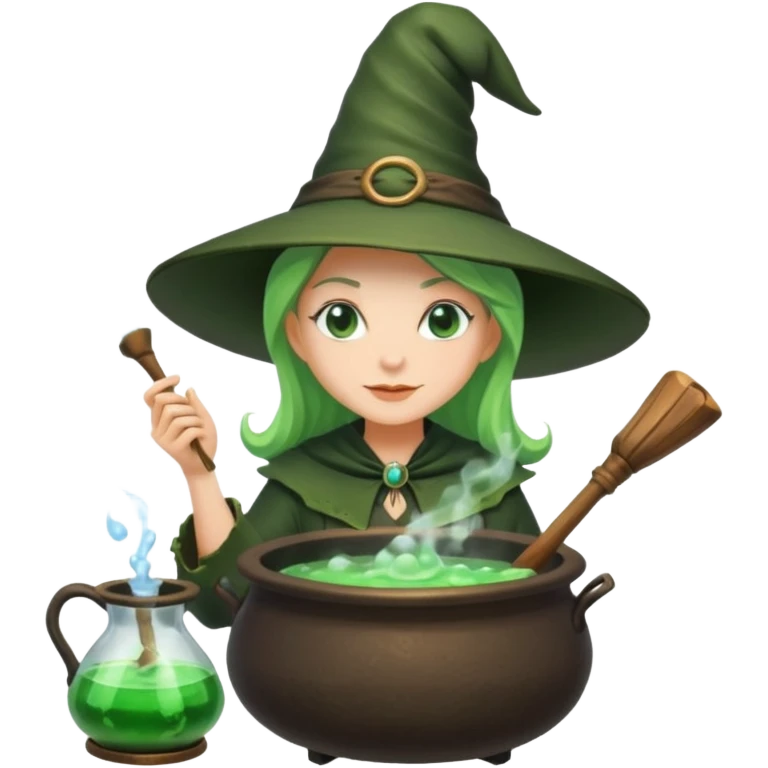 green witch cooking potion emoji