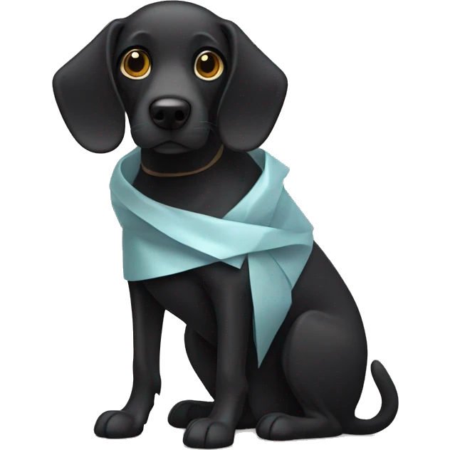 Black dog wrapped in wrapping paper  emoji