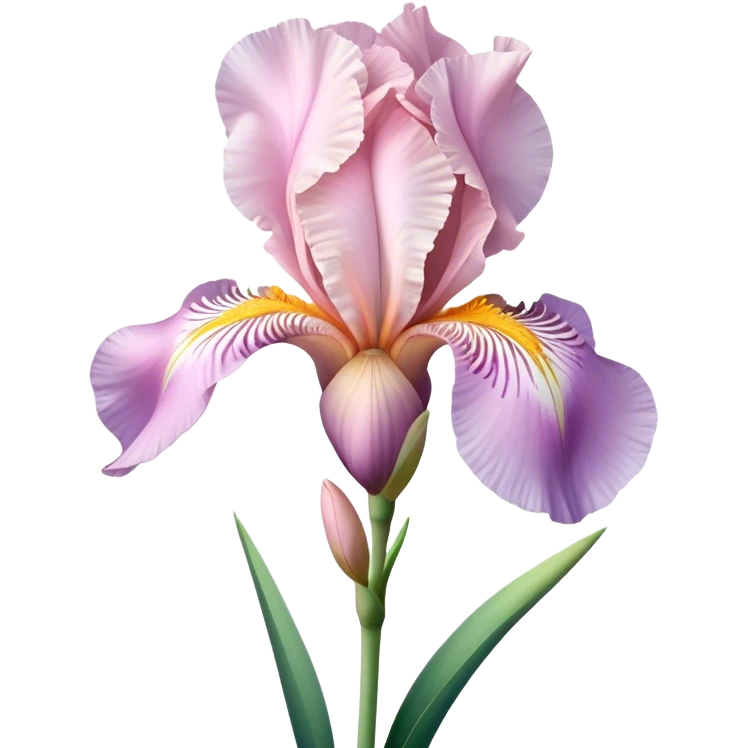 single Soft Pink Iris, straight stem emoji