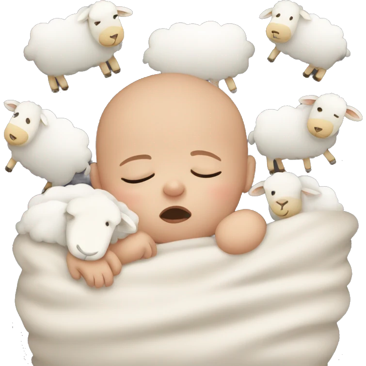 sleeping baby counting sheep emoji