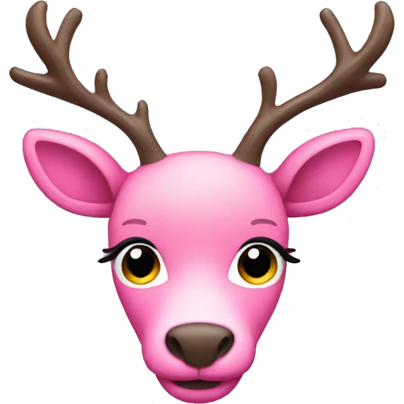 Pink reindeer emoji