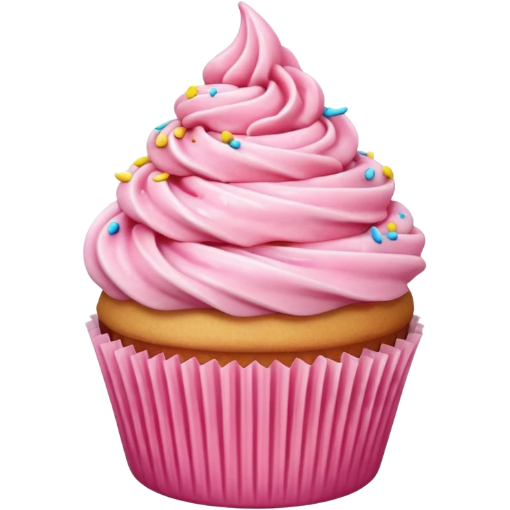 Cupcake with pink icing emoji