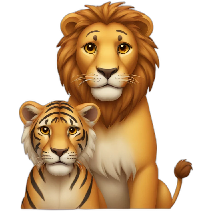 Lion with tiger emoji