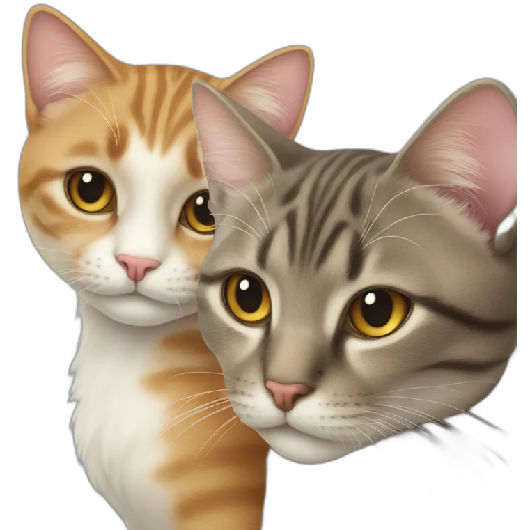 two cats in love emoji