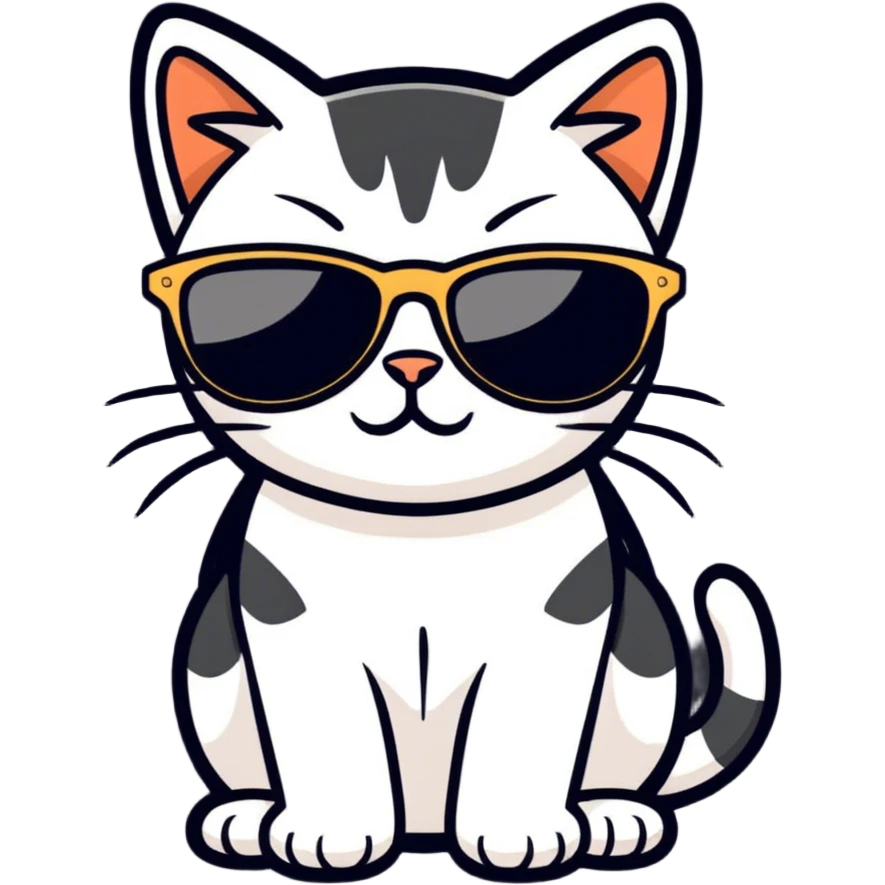Cat with sunglasses emoji