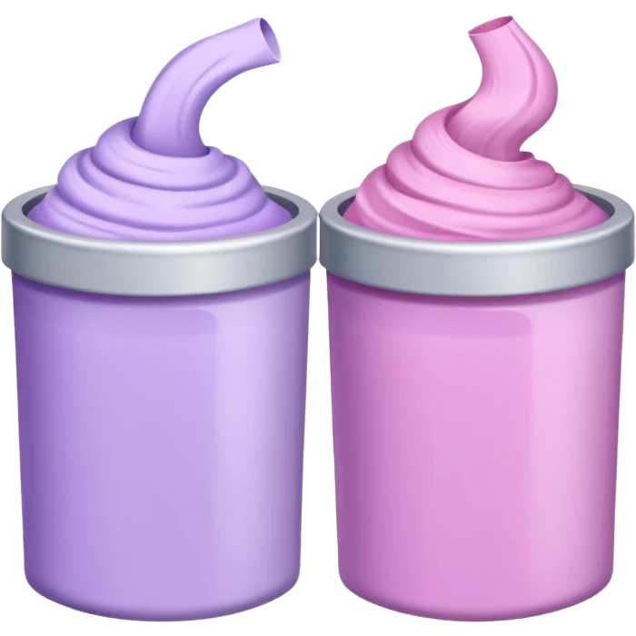 tubes of pastel hair dye in pink and lilac emoji
