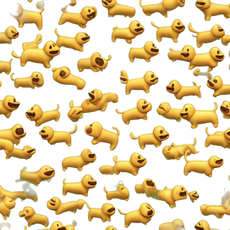 Retro old 90s graphics generated cgi 3d rendered zingy shiny dog emoji
