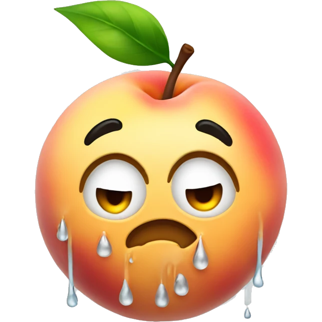 Peach with dripping water emoji