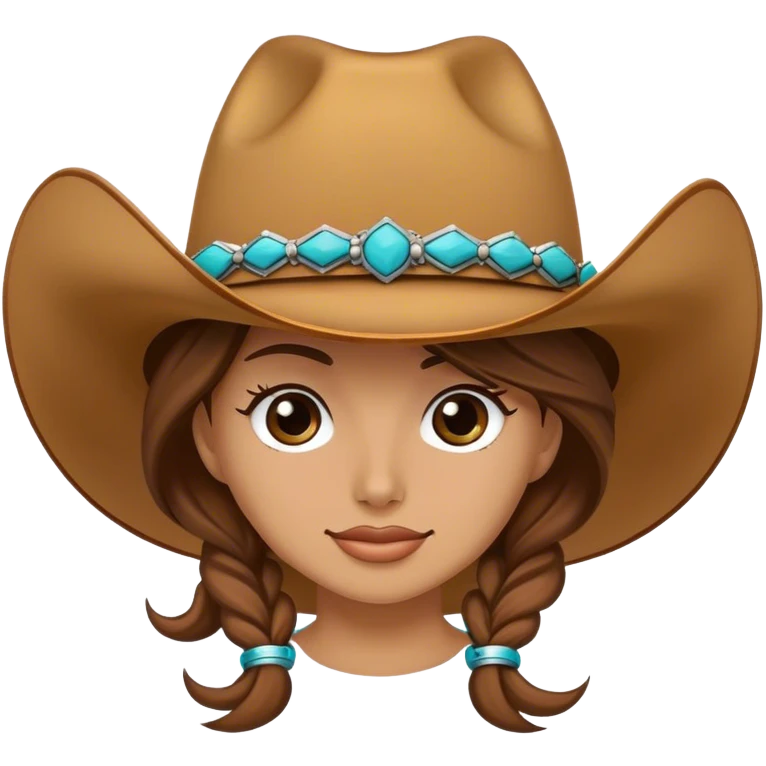 Cowgirl hat with turquoise  emoji