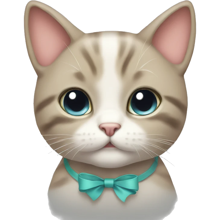 cute cat with bow emoji