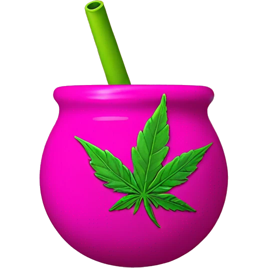 Hot pink pot leaf emoji