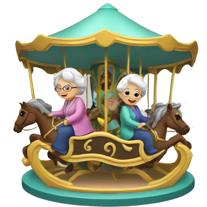 grannies on the carousel emoji