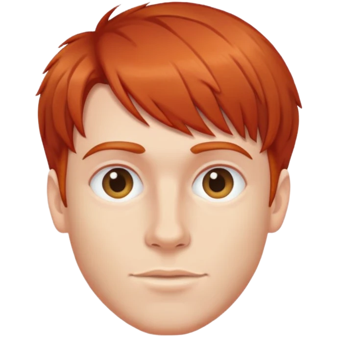 Redhead guy with fringe hair emoji