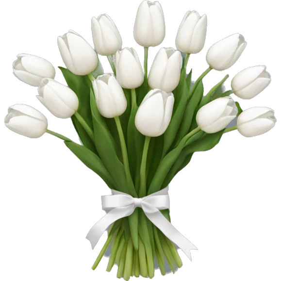 white tulip bouquet  emoji