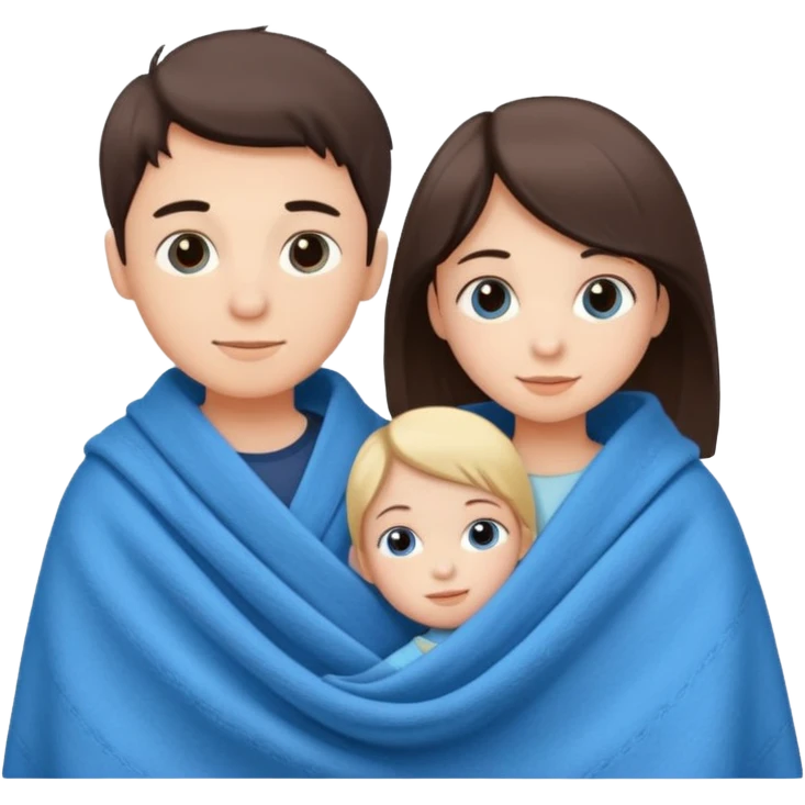 Boy and girl carrying blanket emoji