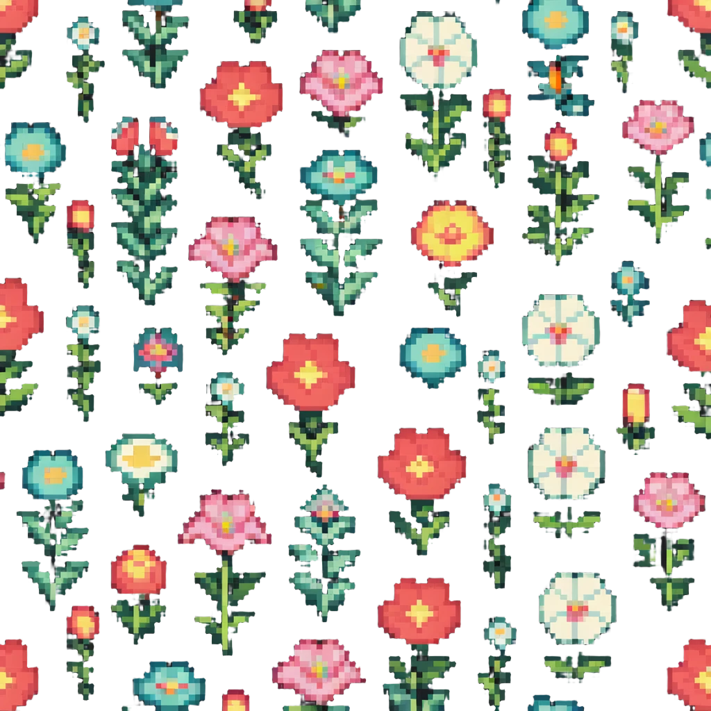 flower fantasy with retro game vibe emoji