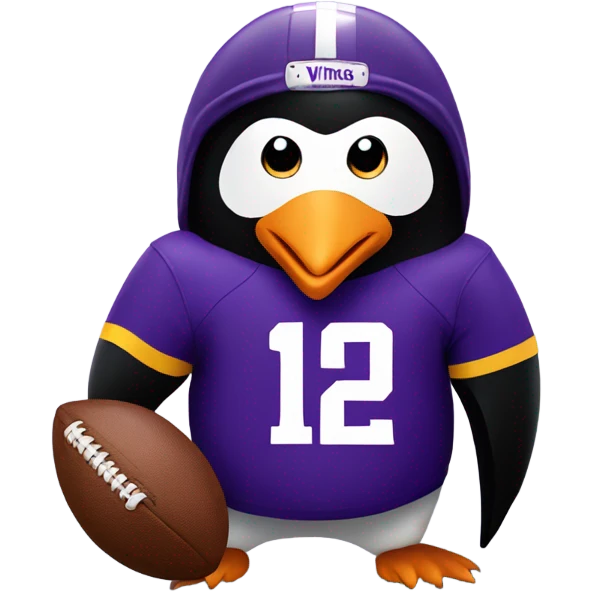 Penguin wearing Minnesota Vikings jersey emoji