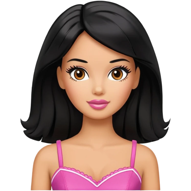 black hair barbie emoji