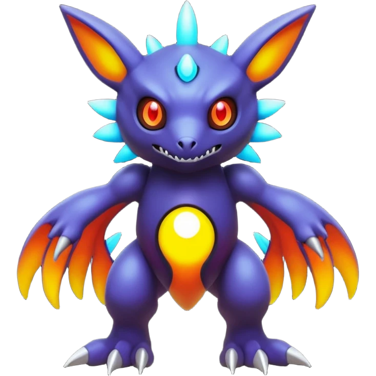  colorful dark Fakémon-Pokémon-Digimon-creature (full body) emoji