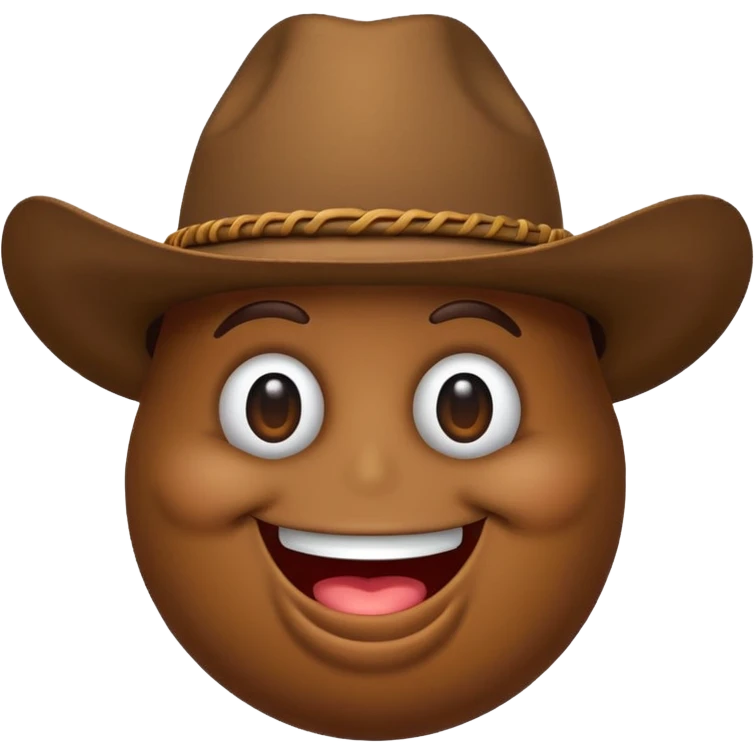 Poop emoji wearing a cowboy hat emoji