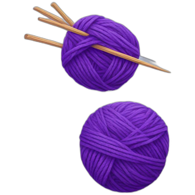 Ball of purple yarn and needles emoji