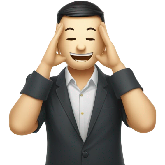 A smiley doing a facepalm with Chinese characters in the background, symbolizing business process incomprehension. emoji