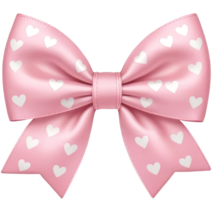 cute pastel pink bow with tiny hearts pattern emoji