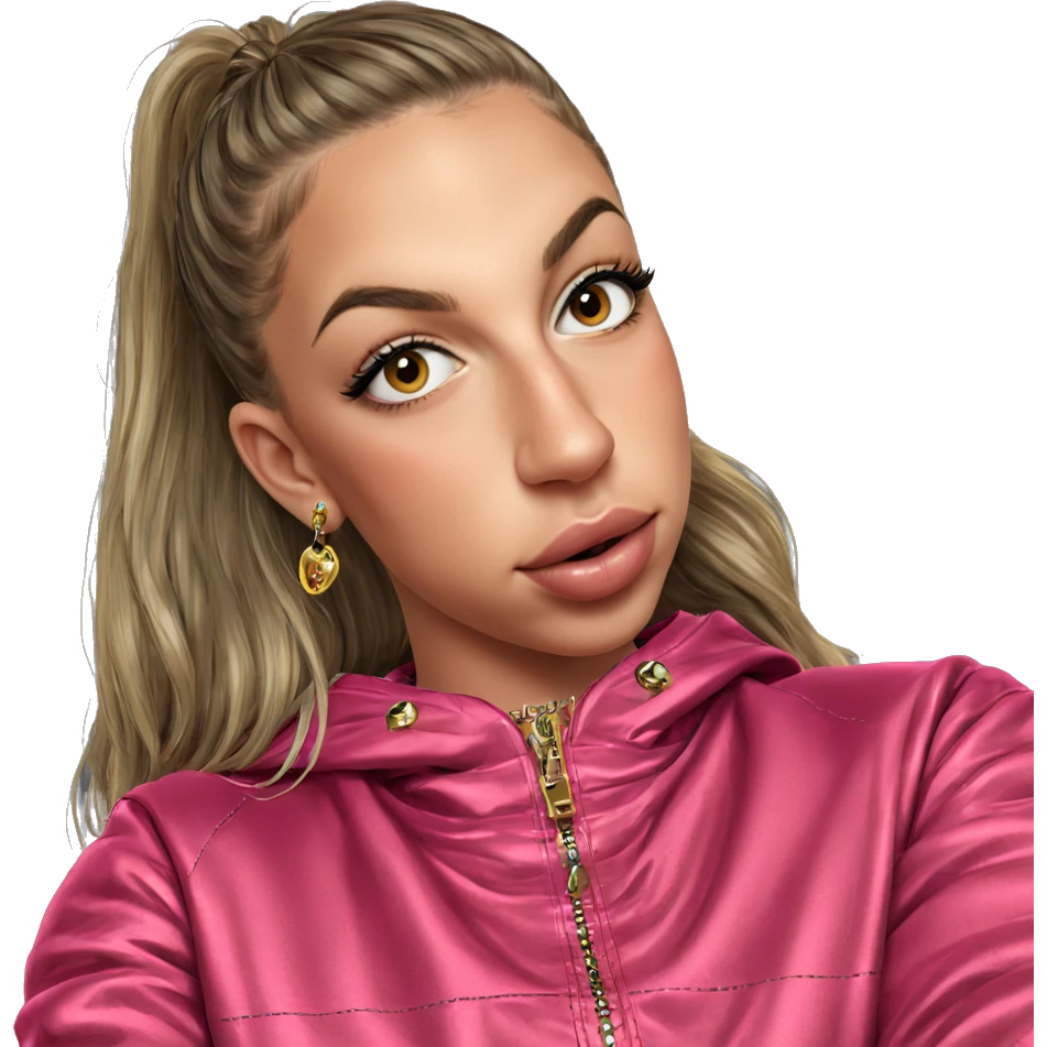 girl in jacket with jewelry emoji