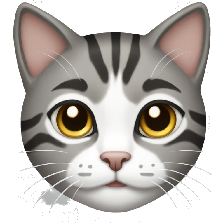 Gray white and black tabby cat emoji