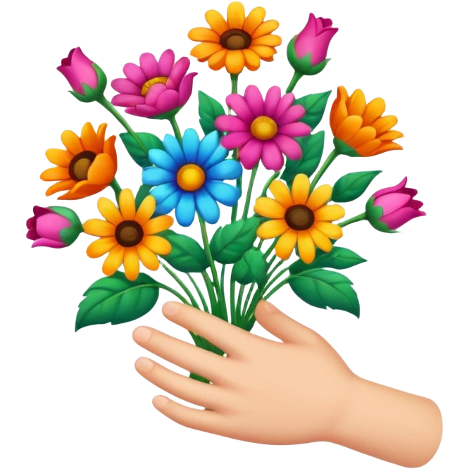 Middle finger of flowers  emoji