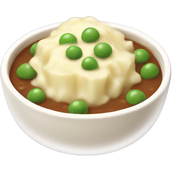 mashed potatoes with gravy and peas emoji