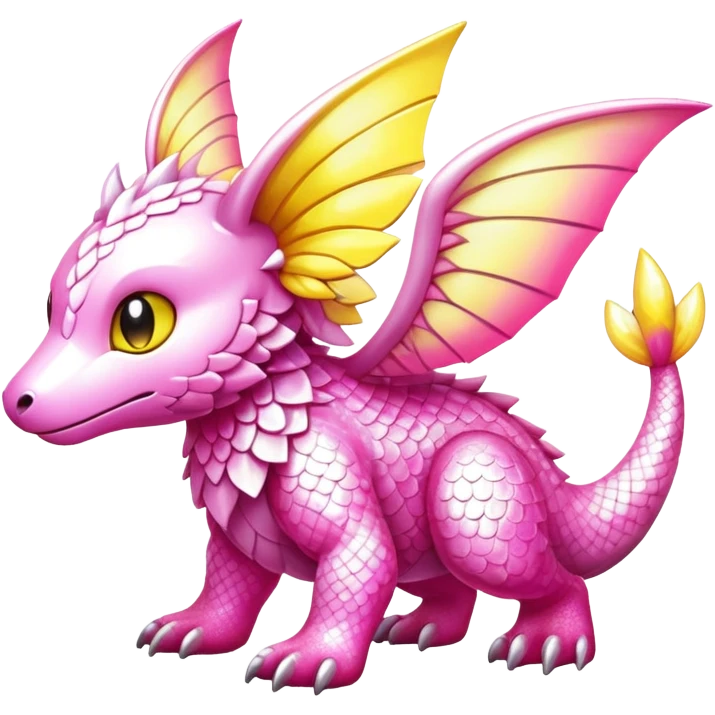 Shiny epic glittery white yellow pink animal-fakemon-creature emoji