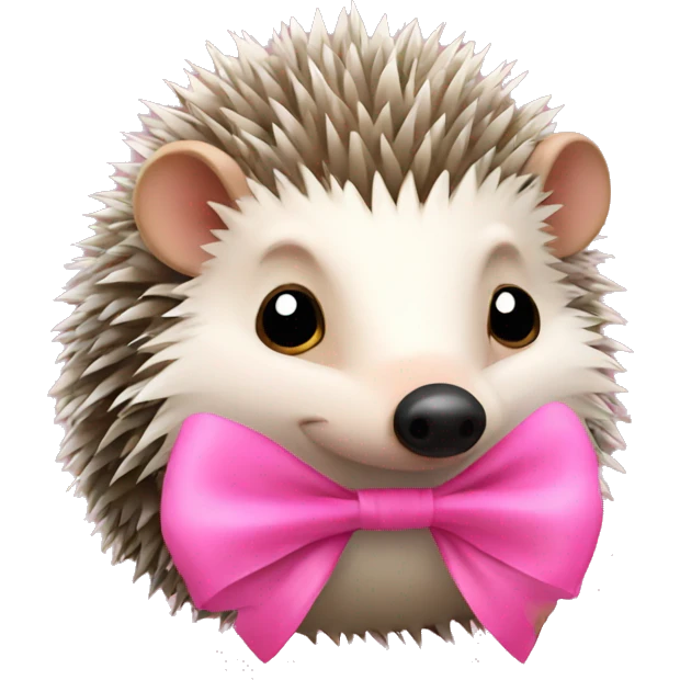hedgehog with a pink bow emoji