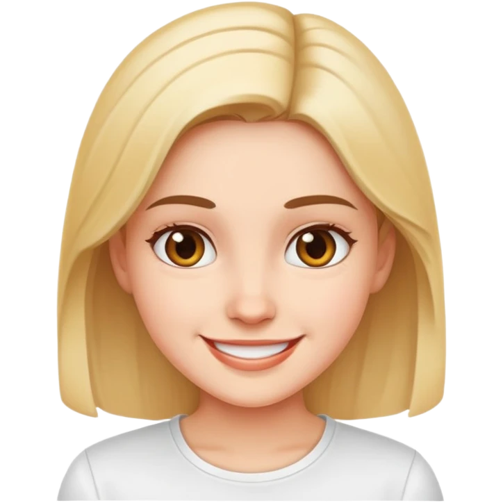 smiling girl in white shirt emoji