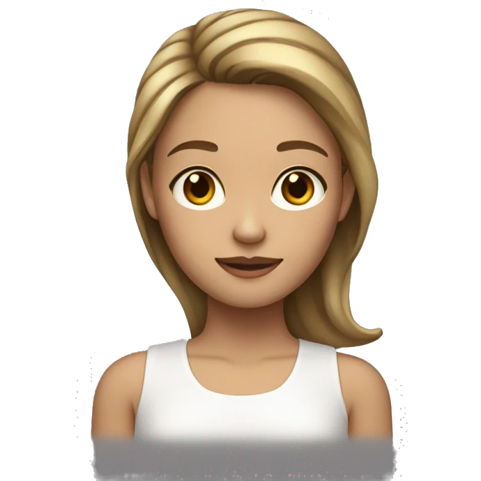 a girl with brown hair and blonde highlites emoji