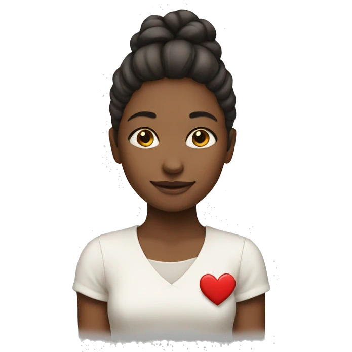 Girl with love emoji