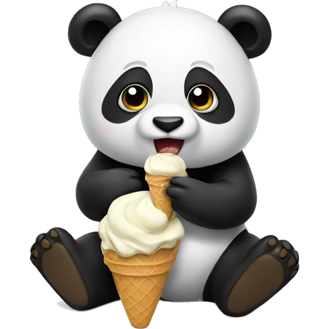 Panda eating ice cream emoji