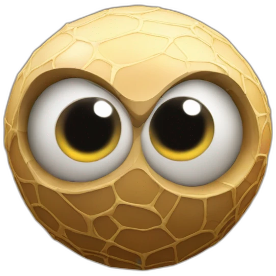 3d sphere with a cartoon Cave Spider skin texture with big feminine eyes emoji