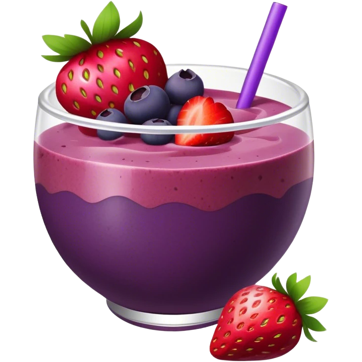 Açaí bowl with strawberries  emoji