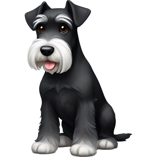 black miniature schnauzer with white miniature schnauzer  emoji