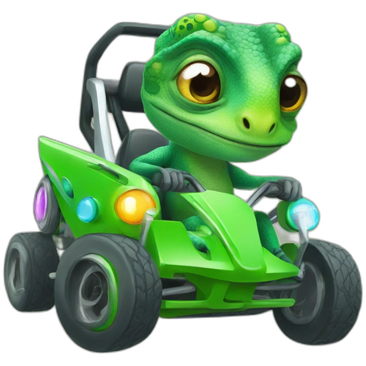 Chameleon go-kart emoji