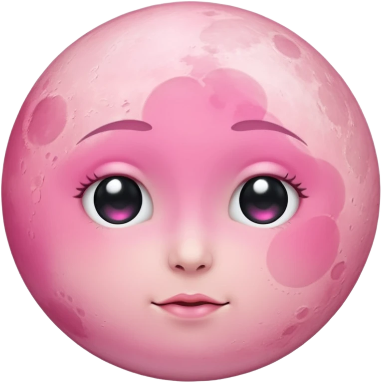 Pink moon with no eyes, no nose, no eyebrows and no mouth emoji