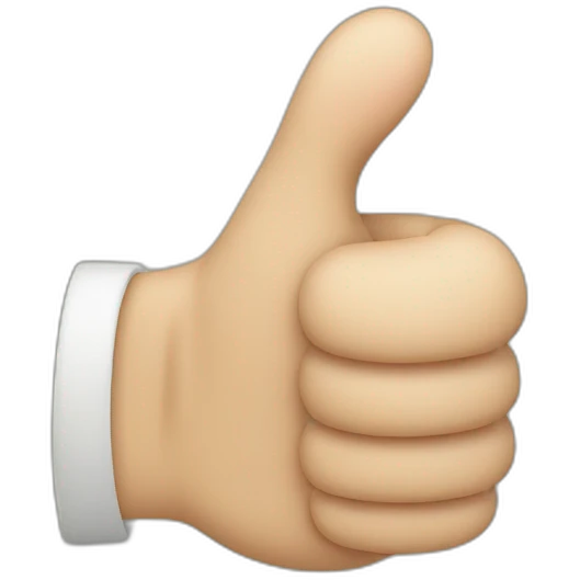 thumbs up but with a crooked thumb which ends up horizontal emoji