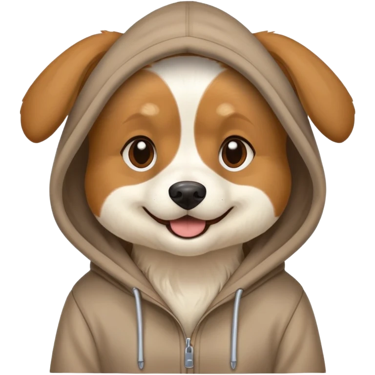 Dog wearing hoodie emoji