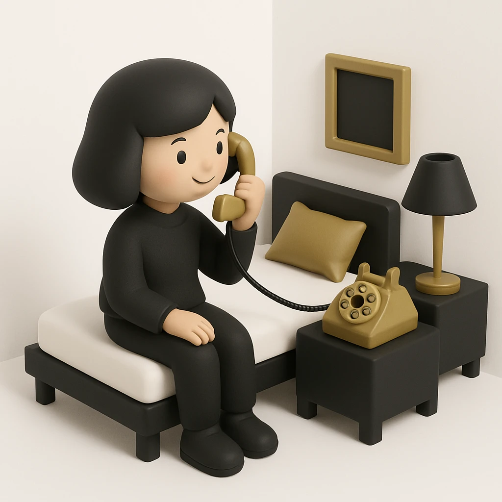 girl talking on telephone in her room emoji