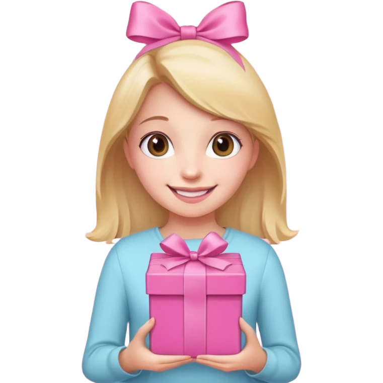 Girl holding pink gift box






























 emoji