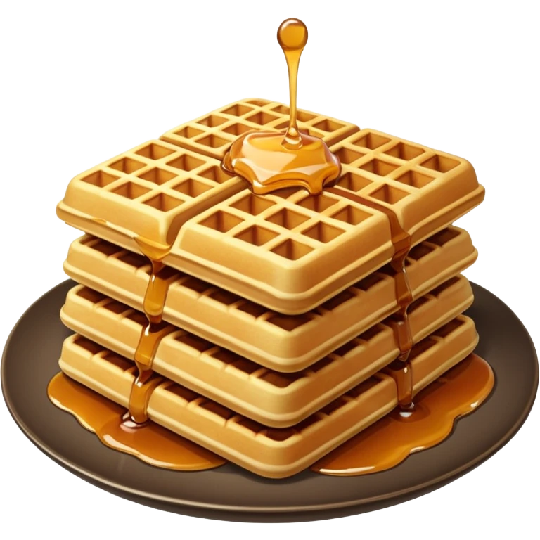 Realistic Waffles in a plate emoji