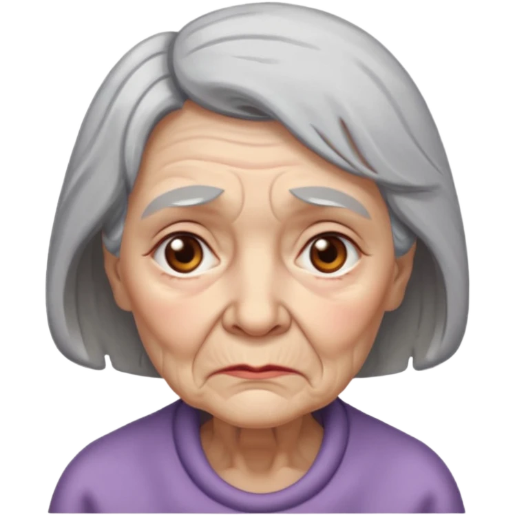 old lady with a sad expression emoji