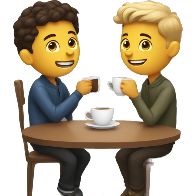 boys enjoying coffee together emoji